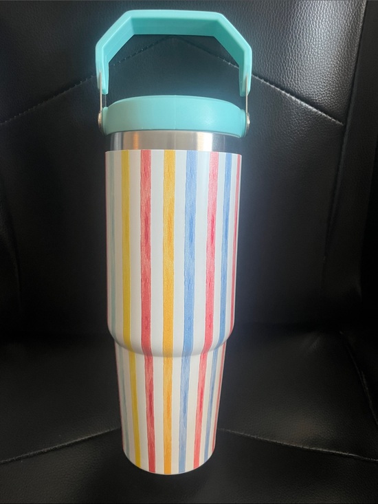 Source Unknown Other - Summer Stripes NWT Stainless Steel 30oz Flip Tumbler